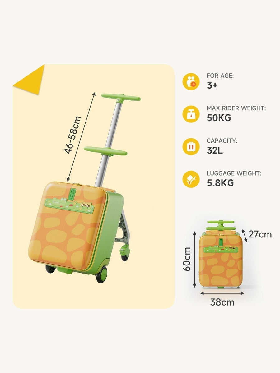 JoviKids 3-in-1 Ride On Luggage – JoyRide Kids Suitcase & Stroller- Green Jovikids Mama's Joy