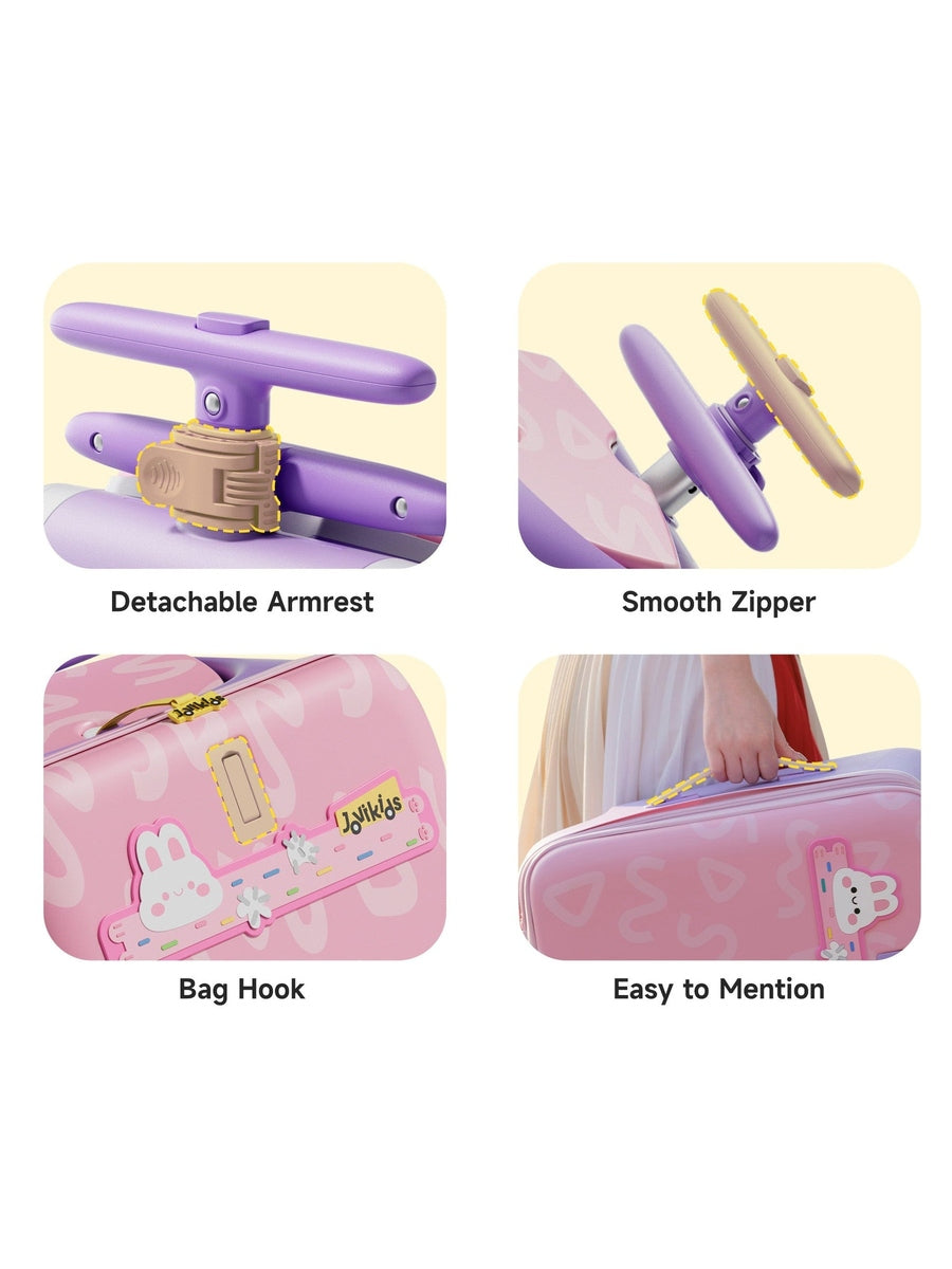 JoviKids 3-in-1 Ride On Luggage – JoyRide Kids Suitcase & Stroller- Pink Jovikids Mama's Joy