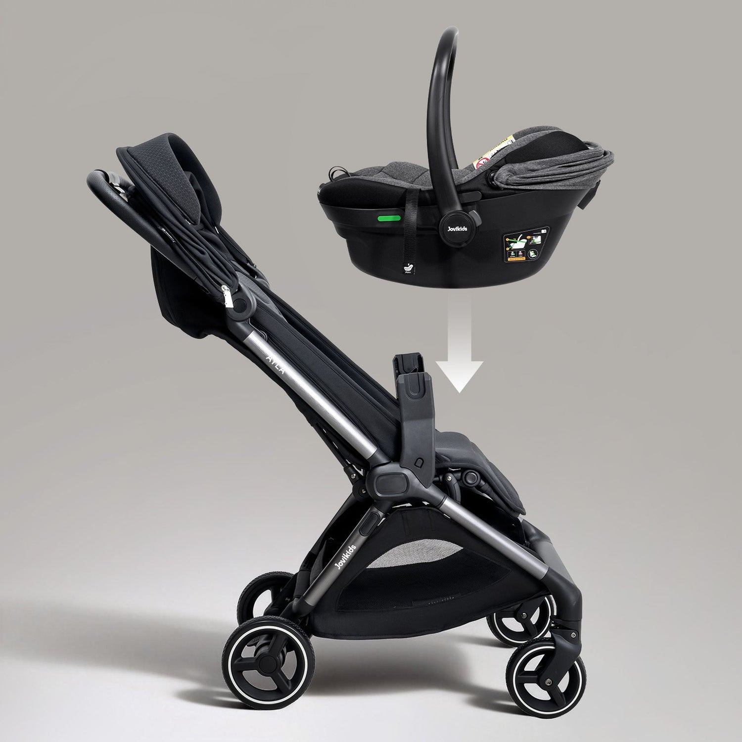 JoviKids Ayla Pushchair Lightweight, Compact & Travel-Friendly - Black Jovikids Mama's Joy