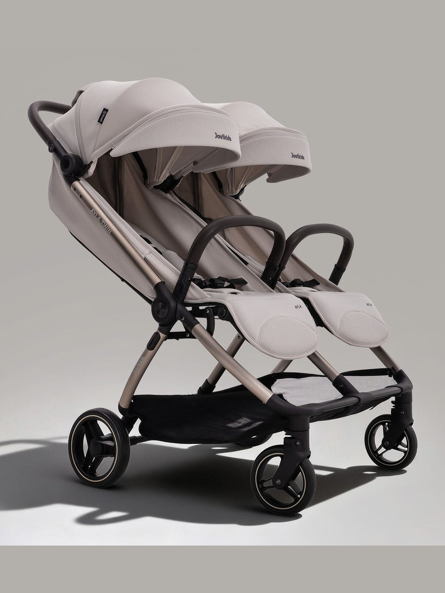 JoviKids Ayla Twin Pushchair – Lightweight Double Stroller with Compact Fold Beige Jovikids Mama's Joy