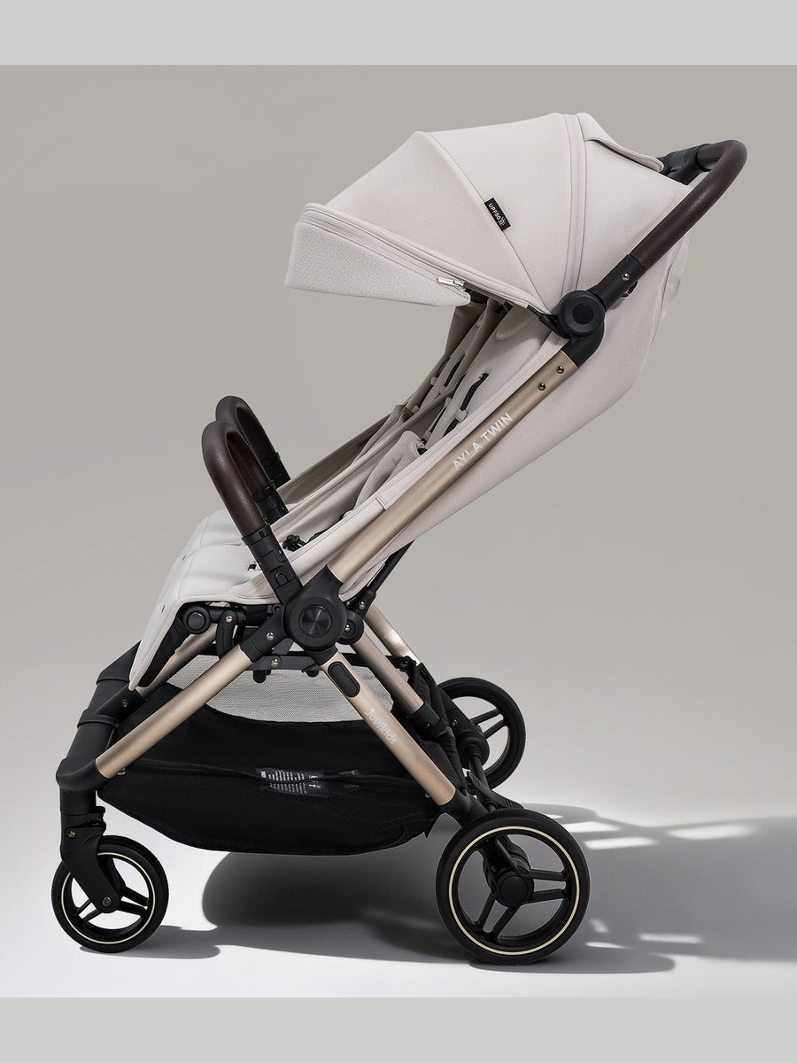 JoviKids Ayla Twin Pushchair – Lightweight Double Stroller with Compact Fold Beige Jovikids Mama's Joy