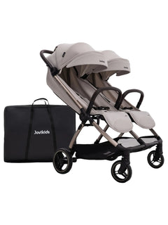 JoviKids Ayla Twin Pushchair – Lightweight Double Stroller with Compact Fold Beige Jovikids Mama's Joy