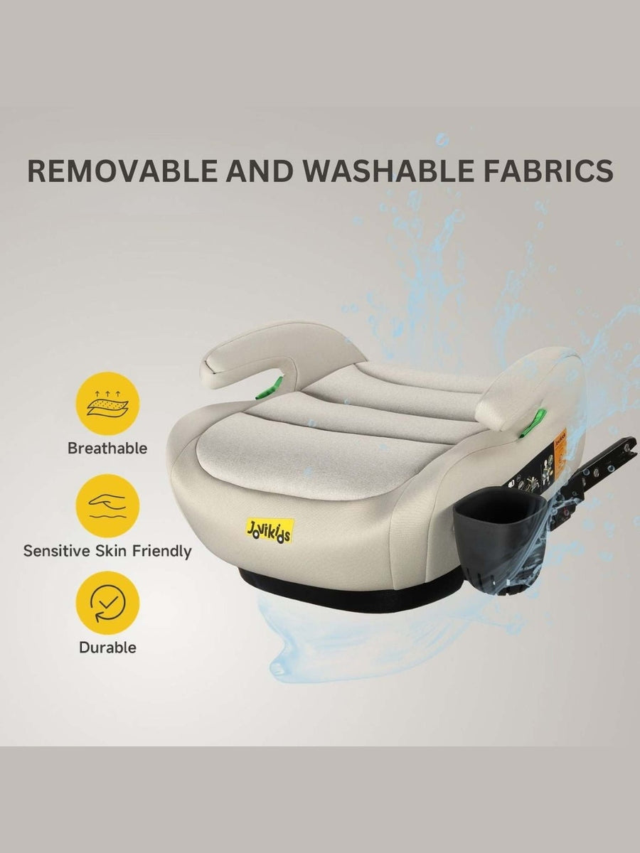 JoviKids Ohho+ i-Size ISOFIX Booster Seat with Cup Holder 6–12 Years Milkstone Jovikids Mama's Joy