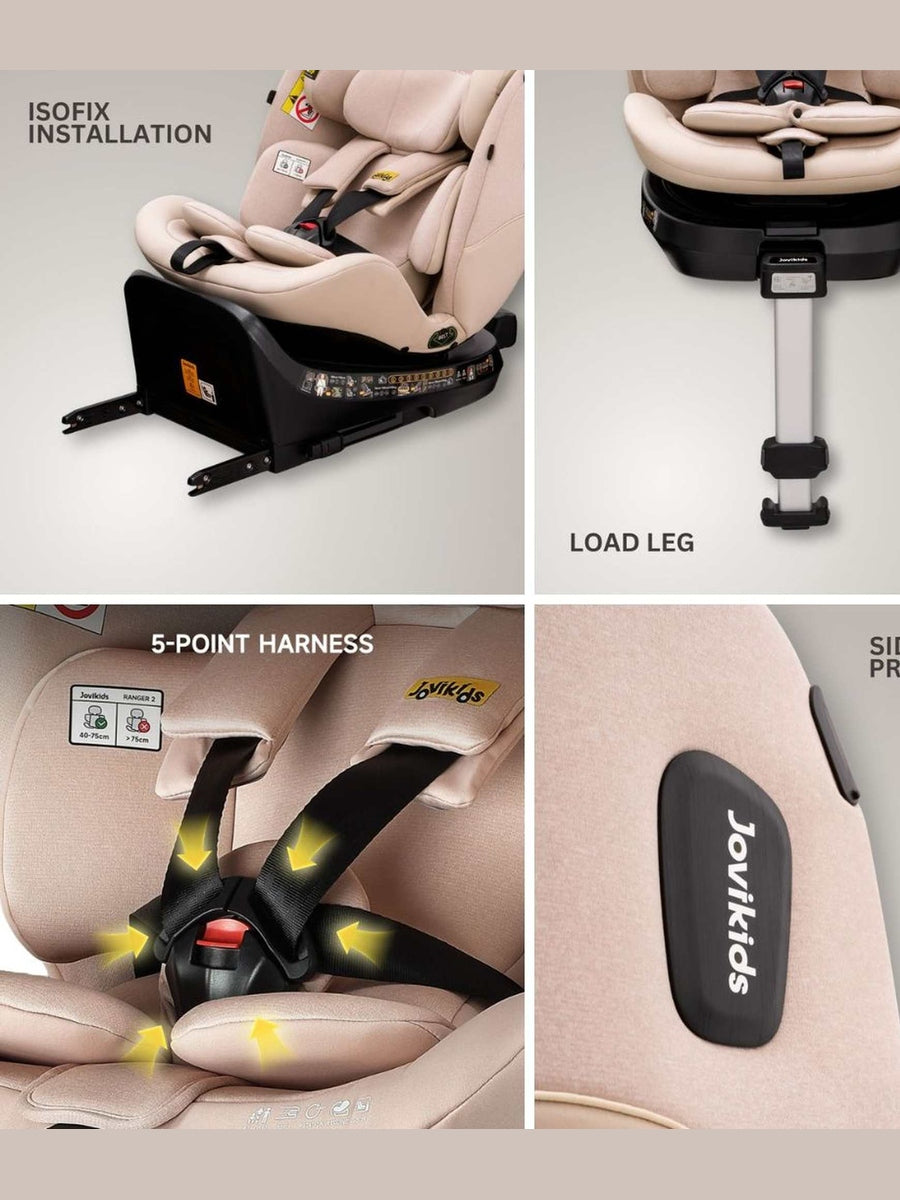 JoviKids Ranger 2 i-Size Car Seat with Leg Extension Cushion - Rosewood Jovikids Mama's Joy