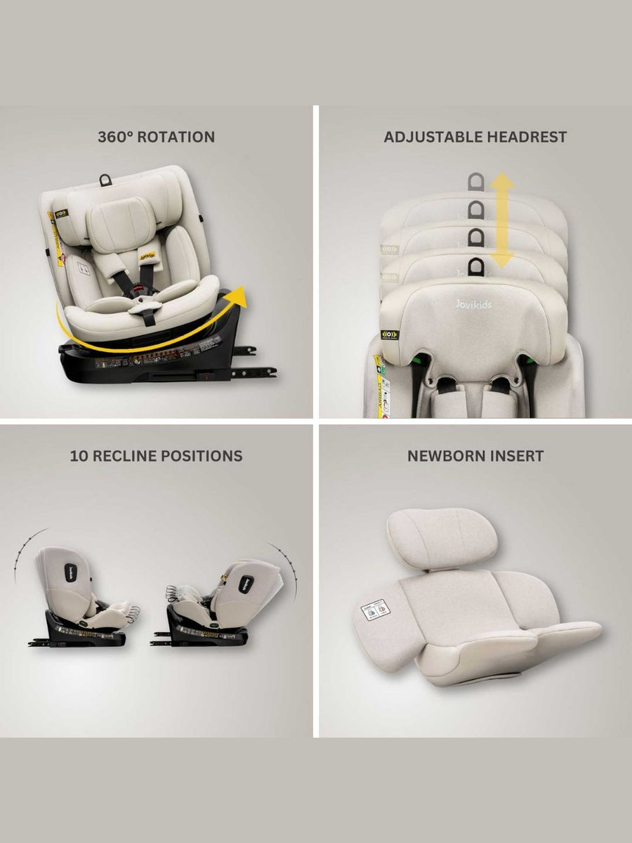 JoviKids Ranger TT 360 Spin ISOFIX Car Seat R129 i-Size Birth to 12 Years Milkstone Jovikids Mama's Joy