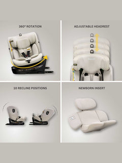 JoviKids Ranger TT 360 Spin ISOFIX Car Seat R129 i-Size Birth to 12 Years Milkstone Jovikids Mama's Joy