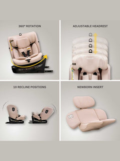 JoviKids Ranger TT 360 Spin ISOFIX Car Seat R129 i-Size Birth to 12 Years Rosewood Jovikids Mama's Joy