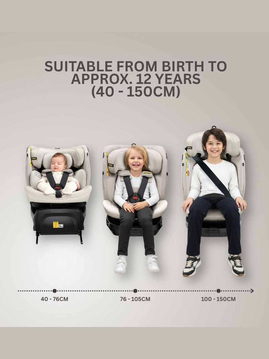 JoviKids Ranger TT 360 Spin ISOFIX Car Seat R129 i-Size Birth to 12 Years Milkstone Jovikids Mama's Joy