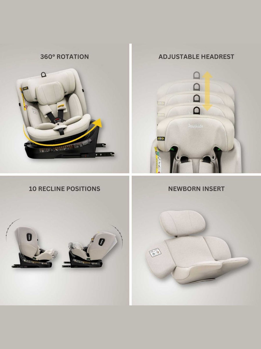 JoviKids Ranger TT 360 Spin ISOFIX Car Seat R129 i-Size Birth to 12 Years Milkstone Jovikids Mama's Joy