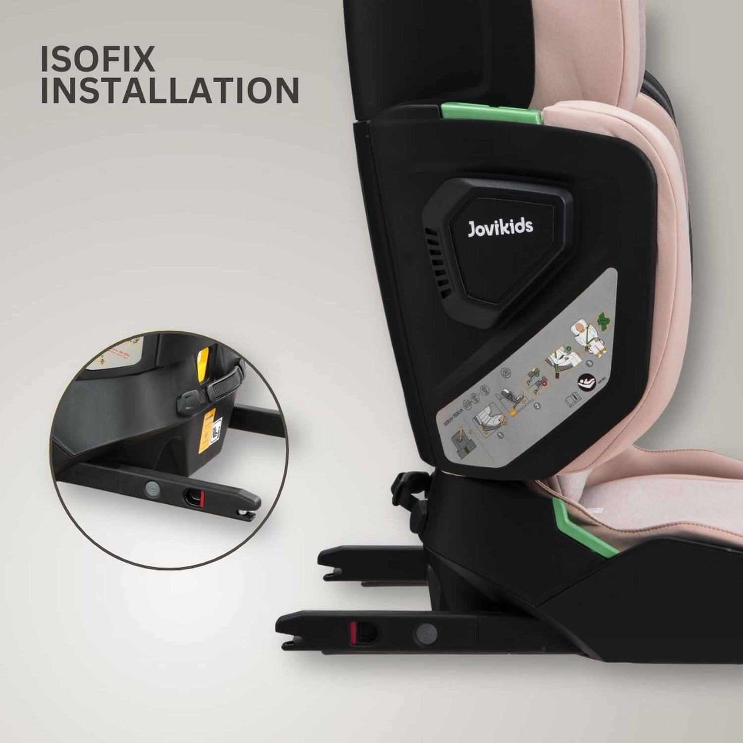 JoviKids Rober+ Folding i-Size Booster Car Seat 3–12 Years Rosewood Jovikids Mama's Joy