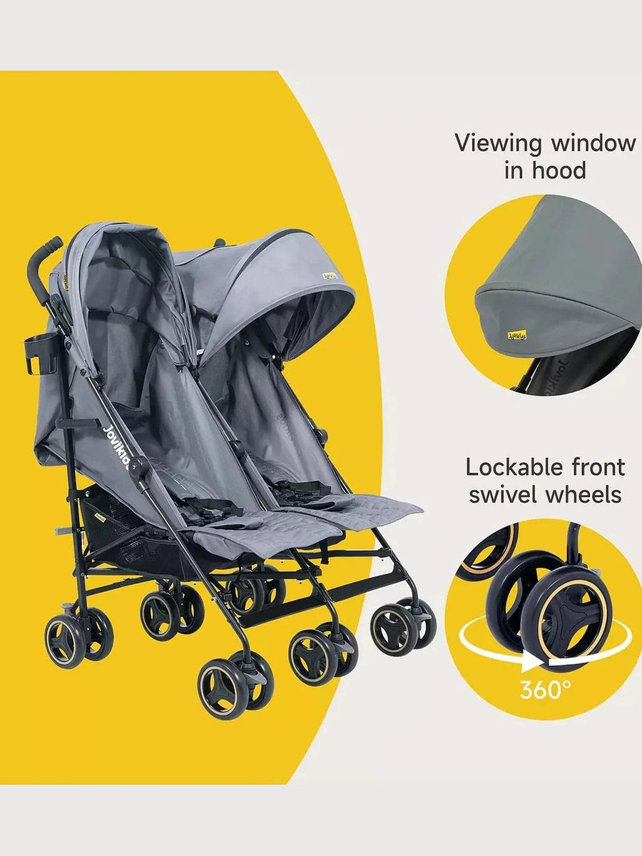 Jovikids Ezra Twin Umbrella Folding Stroller - Quiet Shade Jovikids Mama's Joy