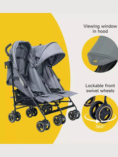 Jovikids Ezra Twin Umbrella Folding Stroller - Quiet Shade Jovikids Mama's Joy