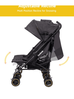 Jovikids Ezra Twin Umbrella Folding Stroller - Shadow Black Jovikids Mama's Joy