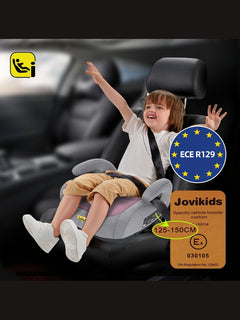 Jovikids OHHO i-Size Car Seat Booster, ISOFIX from 3 to 12 Years- Pink