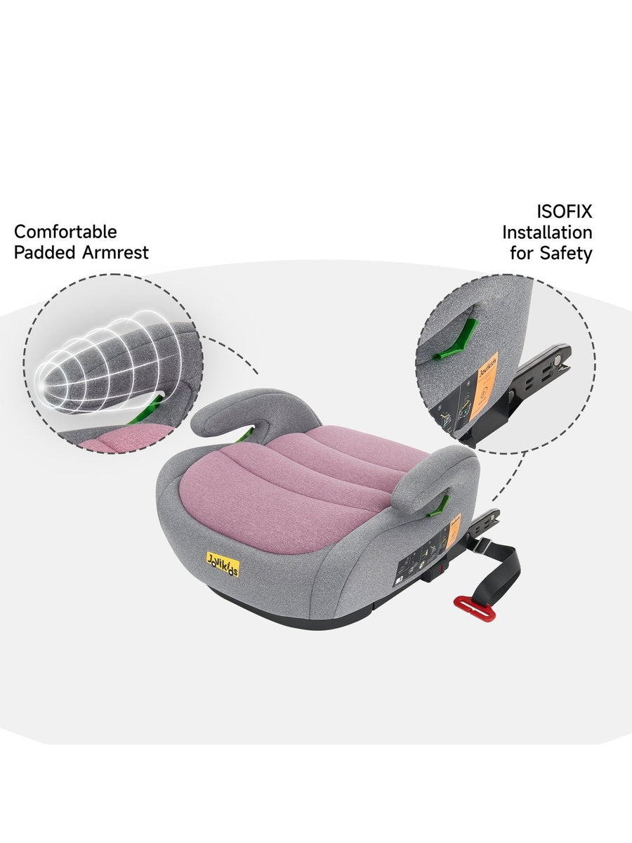 Jovikids OHHO i-Size Car Seat Booster, ISOFIX from 3 to 12 Years- Pink Jovikids Mama's Joy