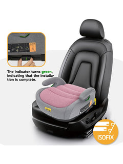 Jovikids OHHO i-Size Car Seat Booster, ISOFIX from 3 to 12 Years- Pink