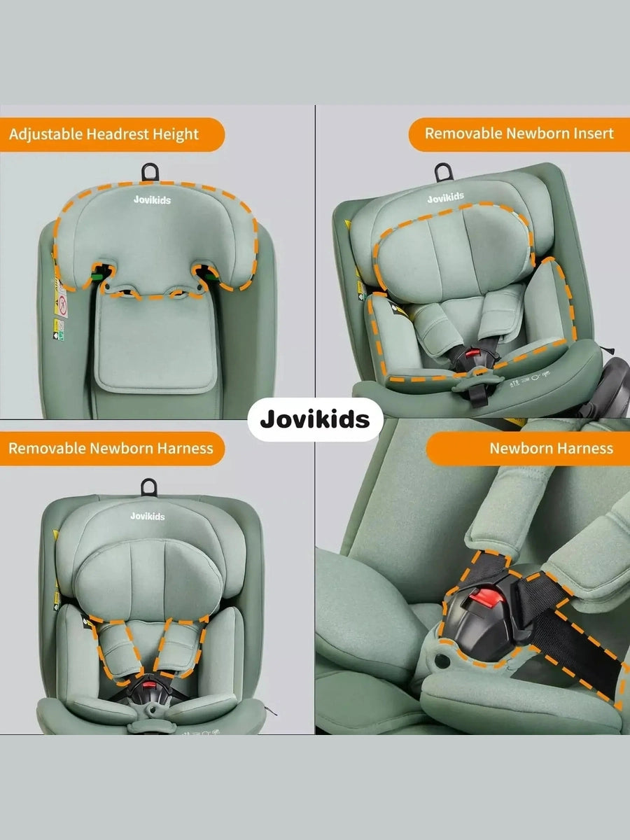 Jovikids i-Size 360° Rotating Car Seat with ISOFIX 40-150cm Baby Childs, Green Jovikids Mama's Joy