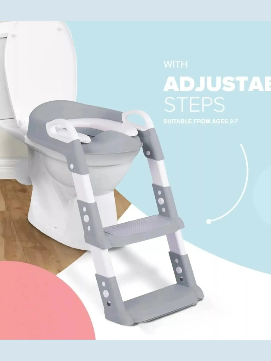 KIDOOLA Adjustable Potty Ladder Seat for Toilet Training with Steps - Handle Grey Kidoola Mama's Joy
