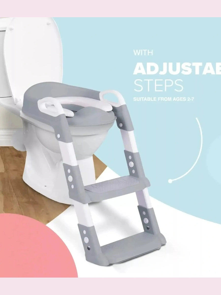 KIDOOLA Adjustable Potty Ladder Seat for Toilet Training with Steps - Handle Grey Kidoola Mama's Joy
