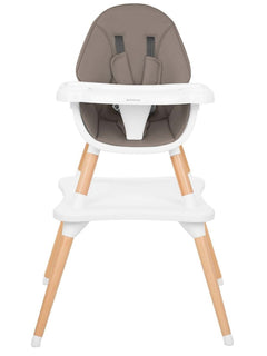KikkaBoo Multi 3 in 1 Wooden Baby Highchair Table Set 4-Position Tray Dark Beige KikkaBoo Mama's Joy