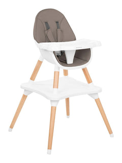 KikkaBoo Multi 3 in 1 Wooden Baby Highchair Table Set 4-Position Tray Dark Beige KikkaBoo Mama's Joy
