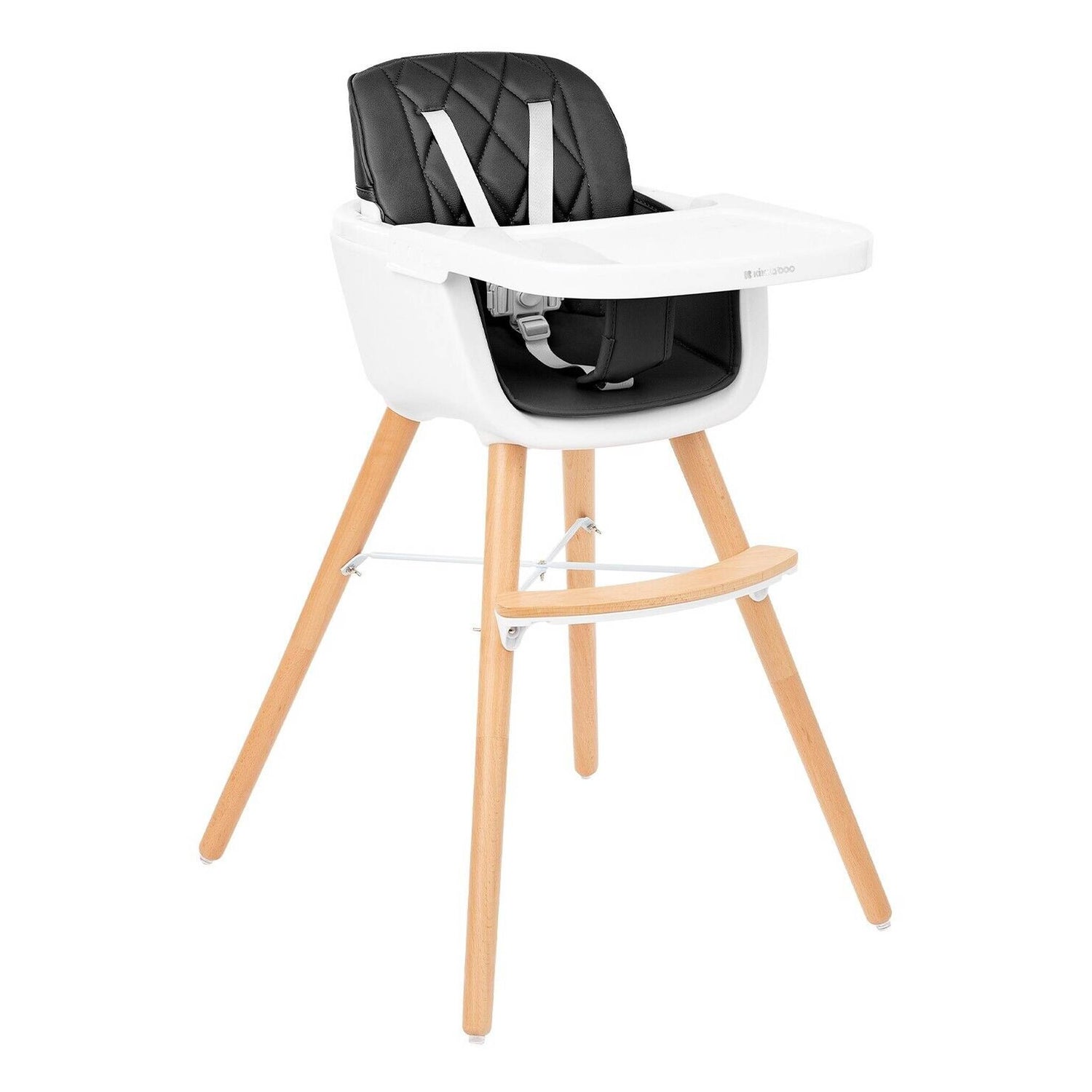 KikkaBoo Woody 2 in 1 Highchair Can Later Be Converted To A Chair - Black KikkaBoo Mama's Joy