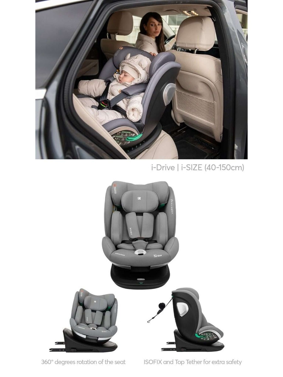 KikkaBoo i-Drive 360° Rotating Baby Child Car Seat i-Size ISOFIX - Dark Grey KikkaBoo Mama's Joy