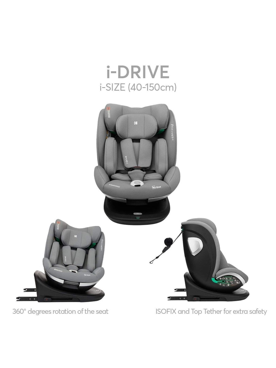 KikkaBoo i-Drive 360° Rotating Baby Child Car Seat i-Size ISOFIX - Dark Grey KikkaBoo Mama's Joy