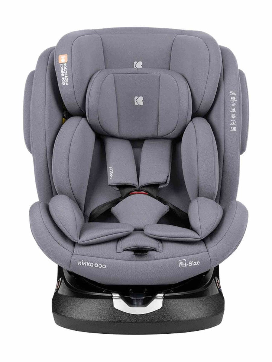 KikkaBoo i-Felix i-Size Car Seat ISOFIX 40-150 cm Light Grey KikkaBoo Mama's Joy