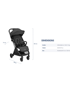 Kikkaboo Lauren Baby Stroller/ Pushchair Cabin-Approved Stroller - Light Grey KikkaBoo Mama's Joy