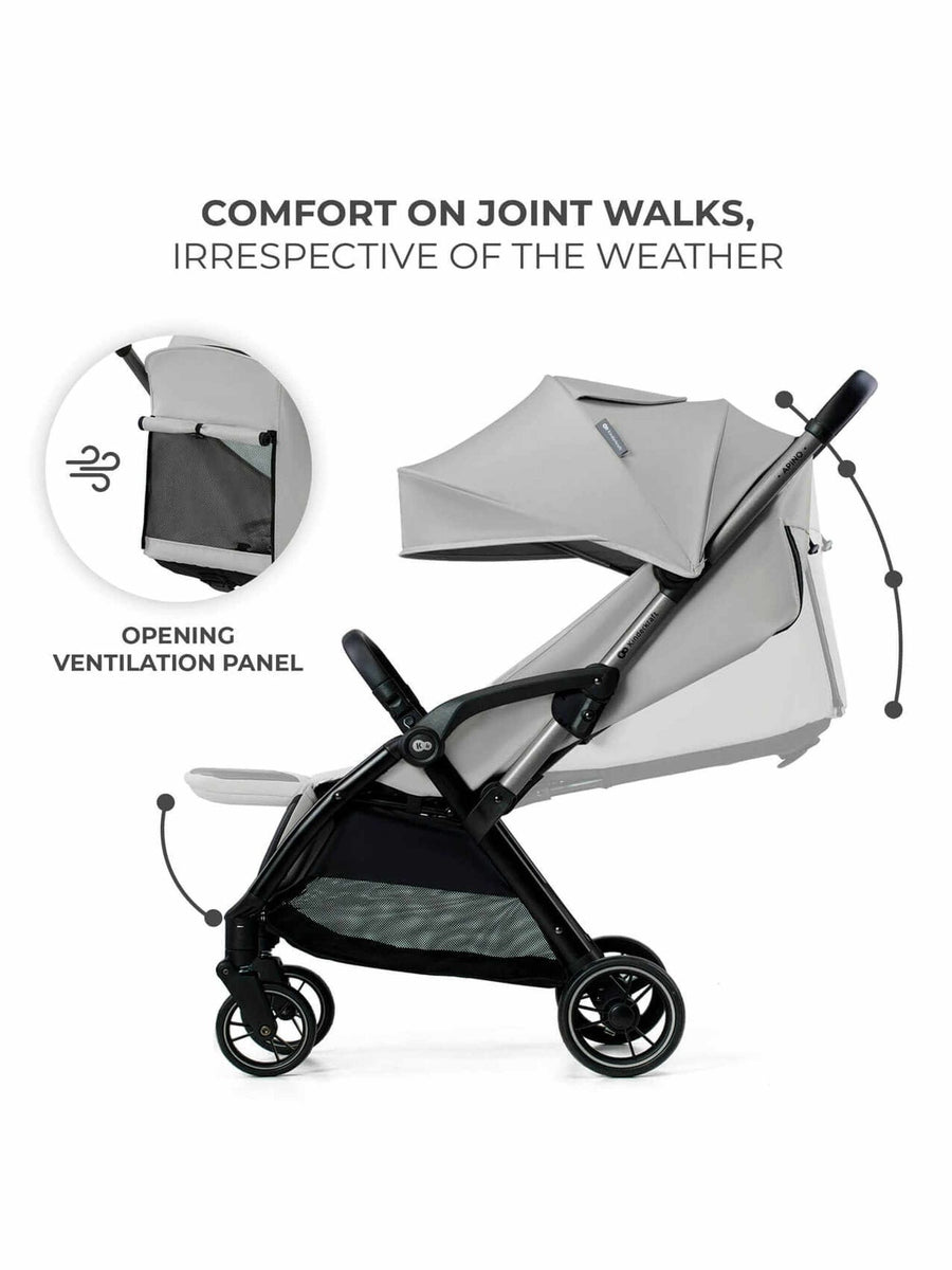 Kinderkraft Apino Compact Cabin Stroller Pushchair Approved - Dove Grey Kinderkraft Mama's Joy