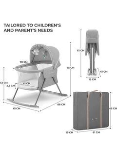 Kinderkraft Baby Crib 3 in 1 LOVI Cradle Travel Cot Rocker Portable - Grey Kinderkraft Mama's Joy
