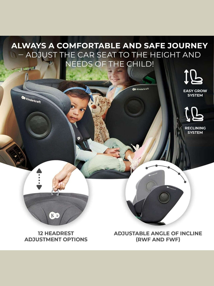 Kinderkraft Baby Infant i-360 Rotating/Swivel Car Seat ISOFIX i-Size - Grey Kinderkraft Mama's Joy