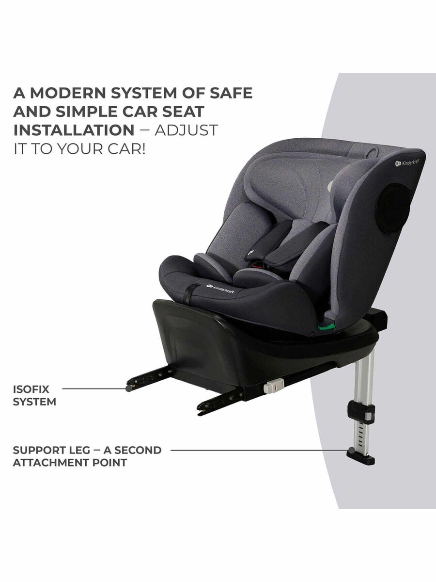 Kinderkraft Baby Infant i-360 Rotating/Swivel Car Seat ISOFIX i-Size - Grey Kinderkraft Mama's Joy