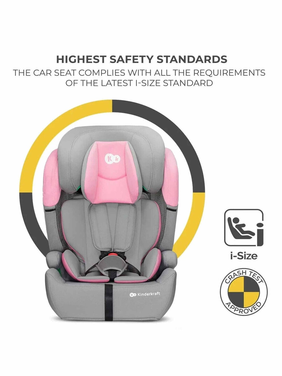 Kinderkraft Comfort Up i-Size Safety Car Seat Booster from 15mths- 12Years - Pink Kinderkraft Mama's Joy