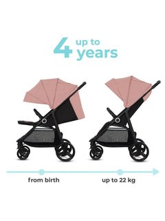 Kinderkraft Grande Plus Pushchair – Pink | One-Hand Fold, Lie-Flat Seat, Birth to 22kg Kinderkraft Mama's Joy