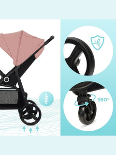 Kinderkraft Grande Plus Pushchair – Pink | One-Hand Fold, Lie-Flat Seat, Birth to 22kg Kinderkraft Mama's Joy