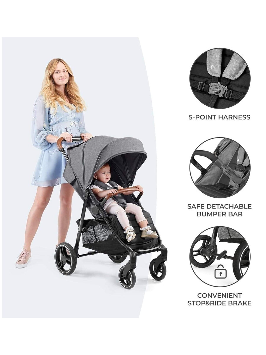 Kinderkraft Grande Plus Toddler Pushchair Pram Stroller Foldable up to 22kg Grey Kinderkraft Mama's Joy