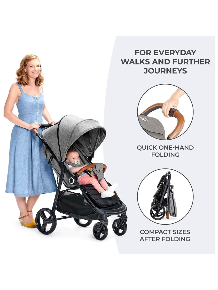 Kinderkraft Grande Plus Toddler Pushchair Pram Stroller Foldable up to 22kg Grey Kinderkraft Mama's Joy