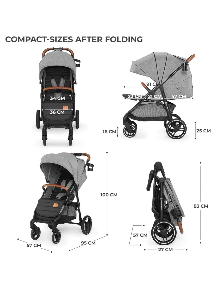 Kinderkraft Grande Plus Toddler Pushchair Pram Stroller Foldable up to 22kg Grey Kinderkraft Mama's Joy