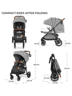 Kinderkraft Grande Plus Toddler Pushchair Pram Stroller Foldable up to 22kg Grey Kinderkraft Mama's Joy
