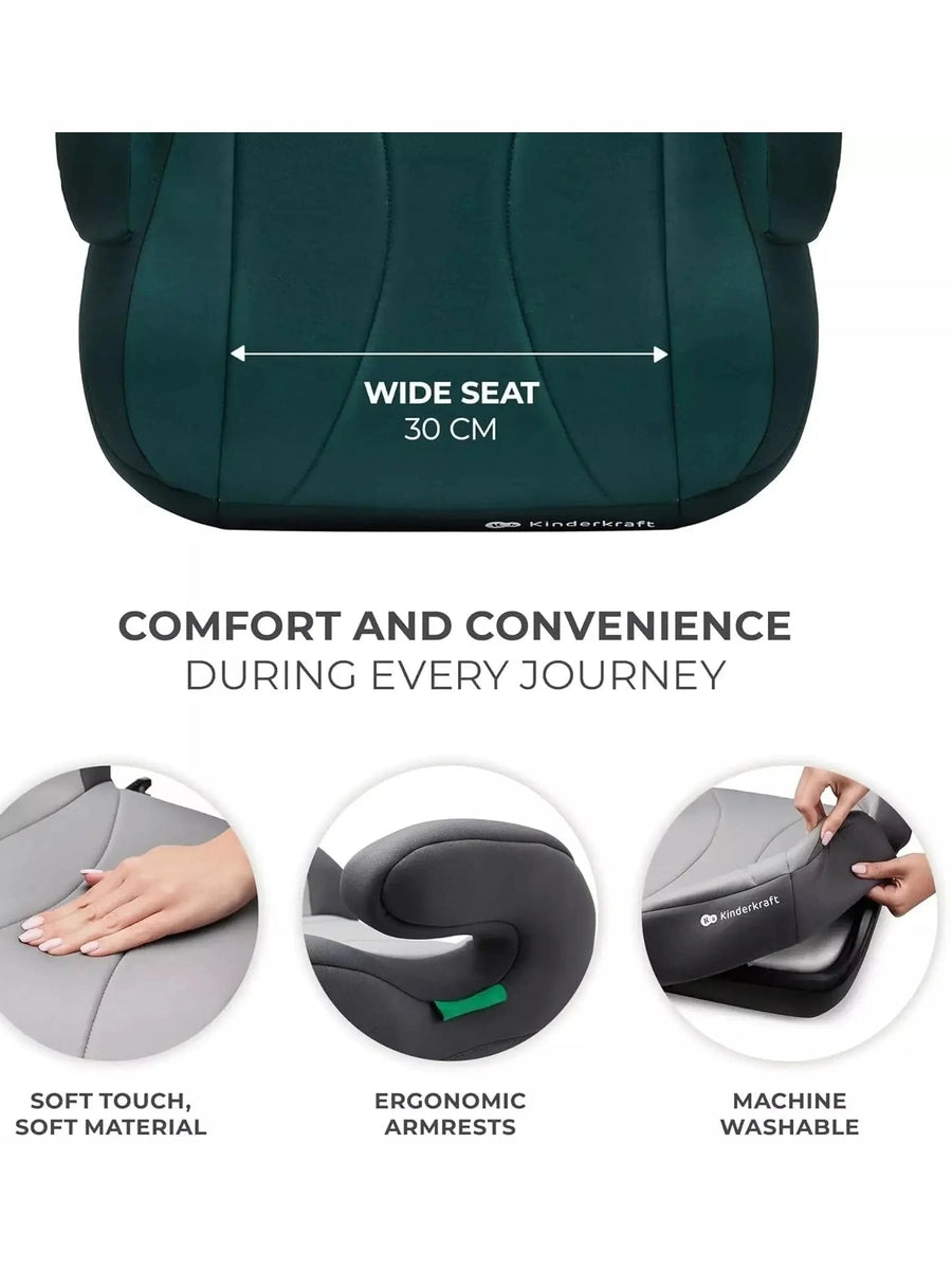 Kinderkraft I-Boost Car Seat I-Size 135-150cm Baby Seat Booster seat Green Kinderkraft Mama's Joy