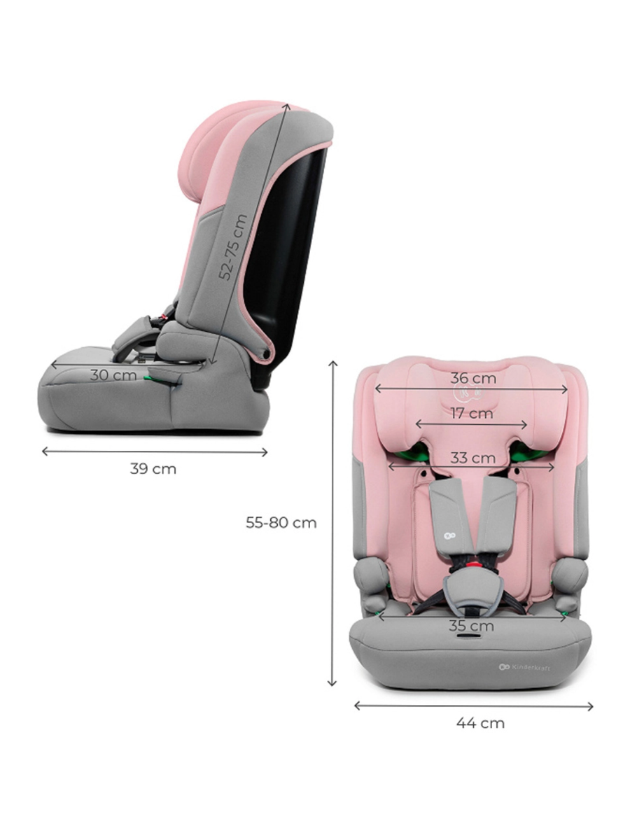 Kinderkraft I-COMFY i-Size Group 1/2/3 Car Seat - Pink