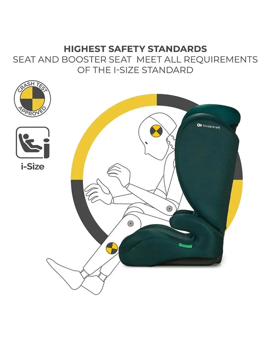 Kinderkraft I-SPARK i-Size Child Adjustable Travel Car Seat 100-150cm Green Kinderkraft Mama's Joy