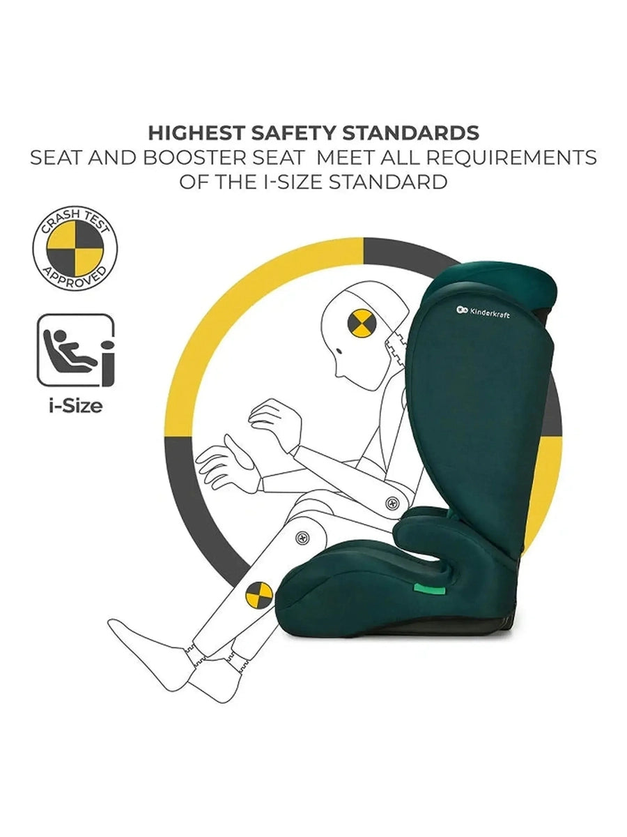 Kinderkraft I-SPARK i-Size Child Adjustable Travel Car Seat 100-150cm Green Kinderkraft Mama's Joy