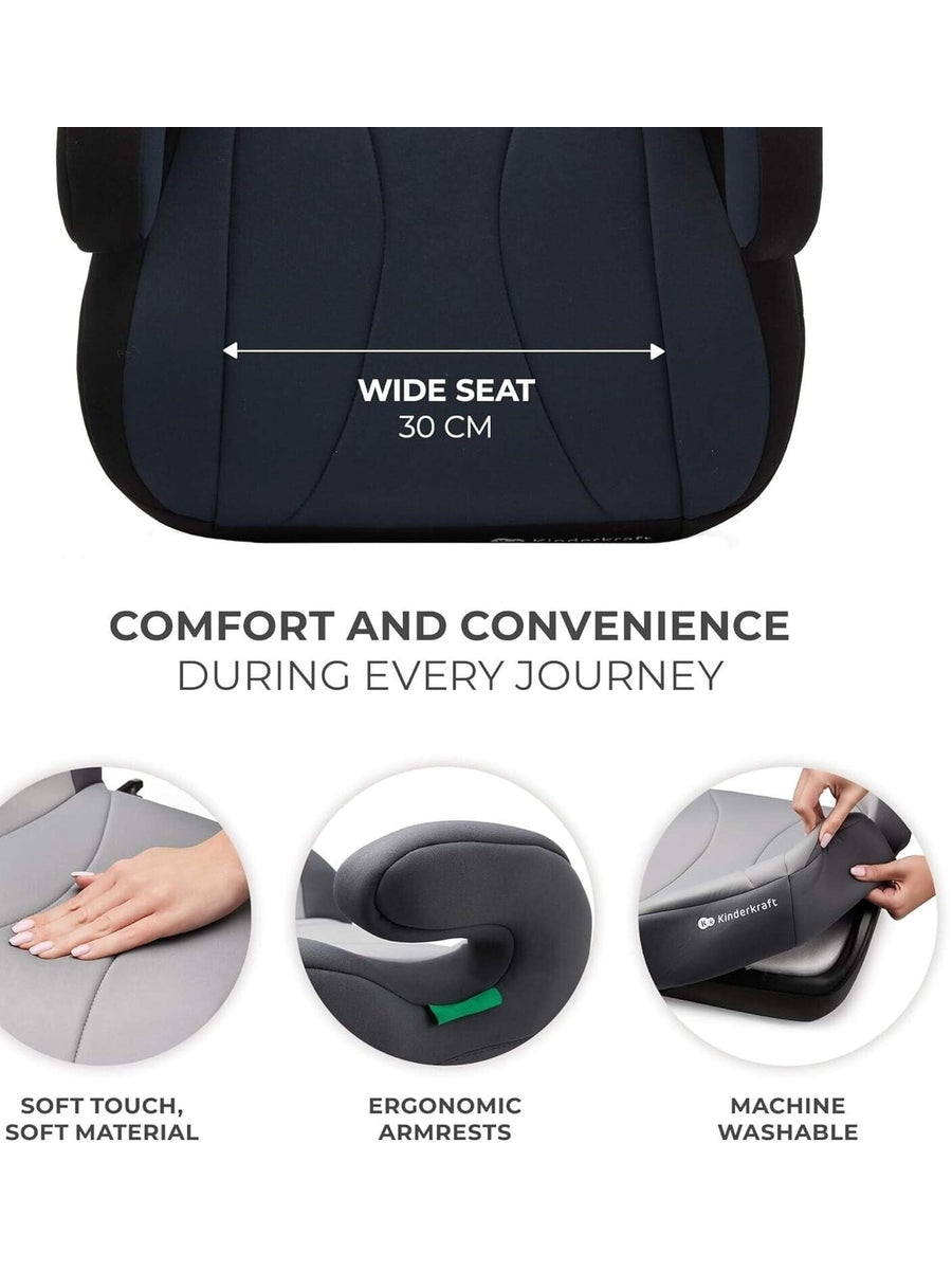 Kinderkraft I-boost Car Seat, I-size, 135-150cm, Baby Seat, Booster Seat Black Kinderkraft Mama's Joy
