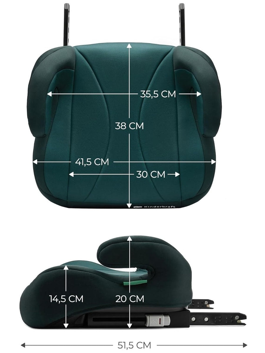 Kinderkraft I-boost Car Seat, I-size, 135-150cm, Baby Seat, Booster Seat Green Kinderkraft Mama's Joy