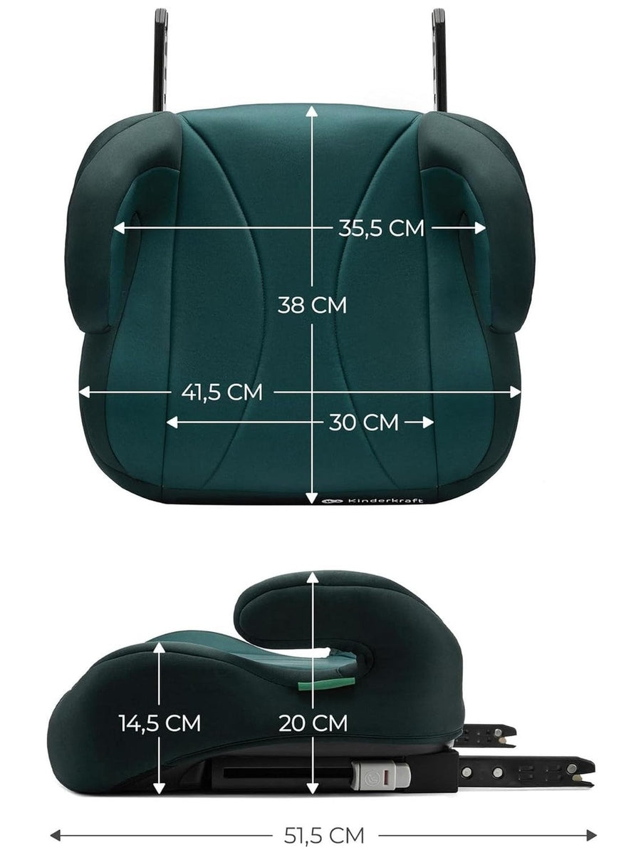 Kinderkraft I-boost Car Seat, I-size, 135-150cm, Baby Seat, Booster Seat Green Kinderkraft Mama's Joy