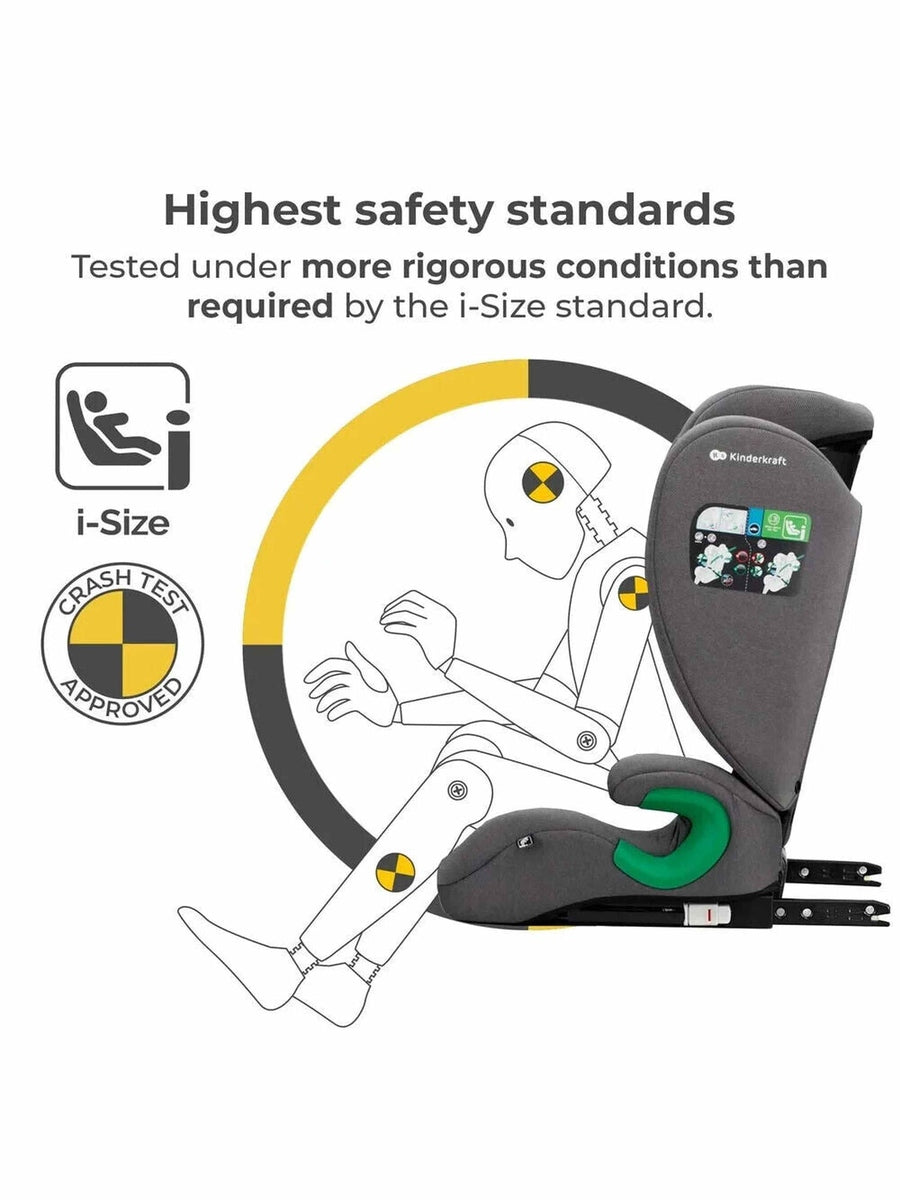Kinderkraft Junior Fix 2 i-Size Car Booster Child Seat ISOFIX 3-12Y Rocket Grey Kinderkraft Mama's Joy