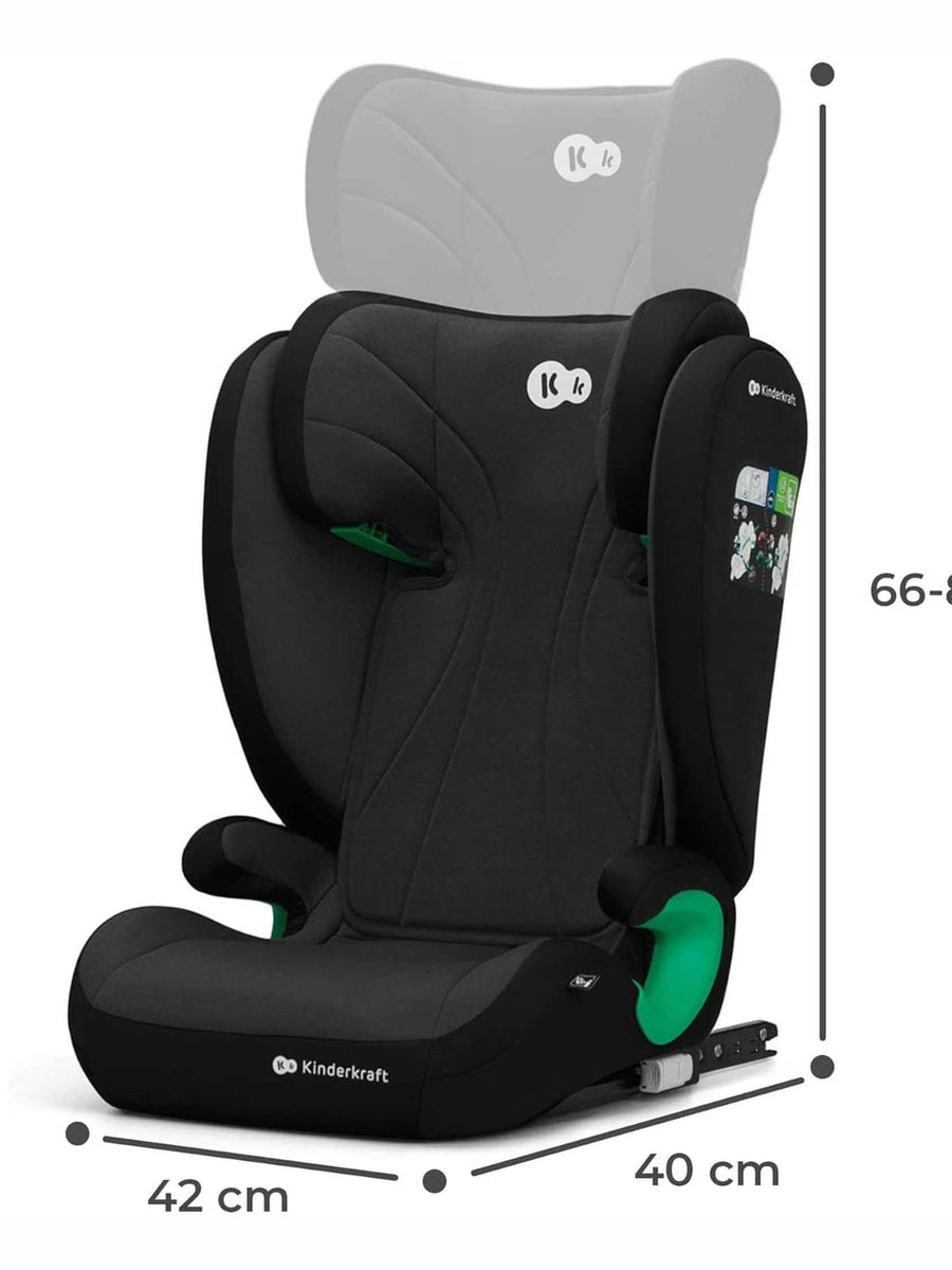 Kinderkraft Junior Fix 2 i-Size Car Booster Child Seat ISOFIX, 3-12Y Black Kinderkraft Mama's Joy